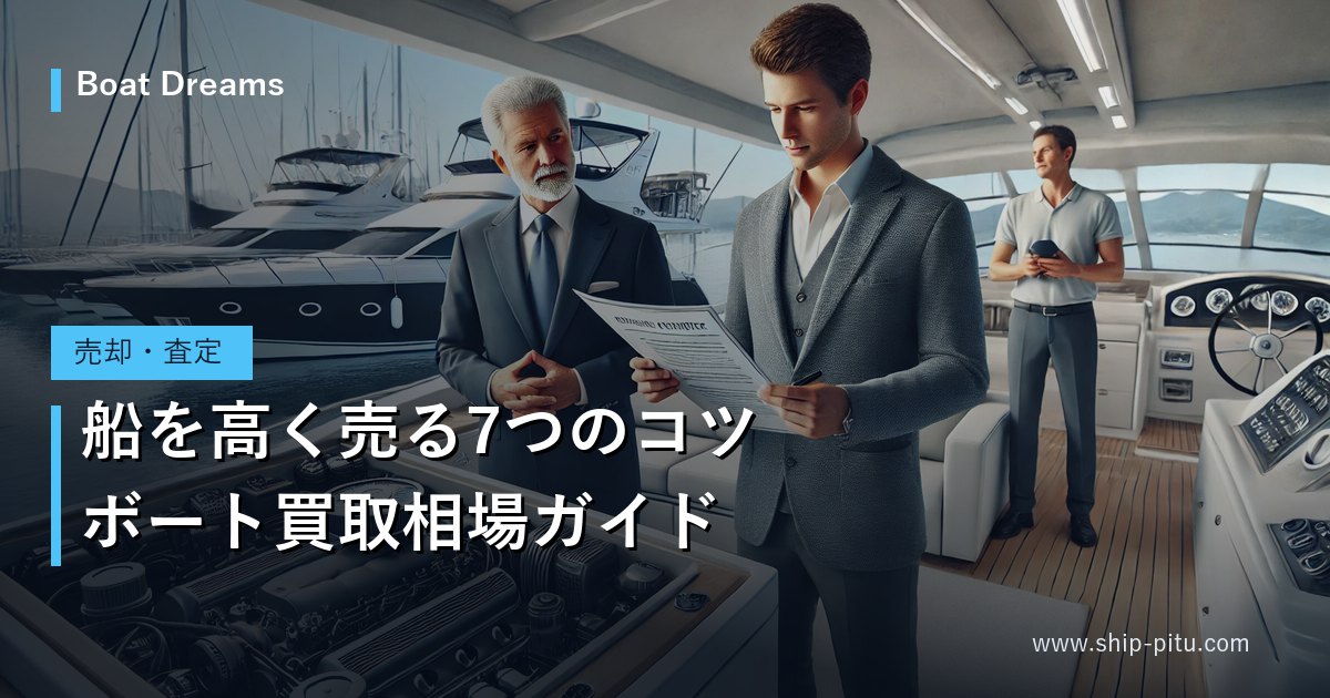 クルーザーの船内でブローカーと商談する様子