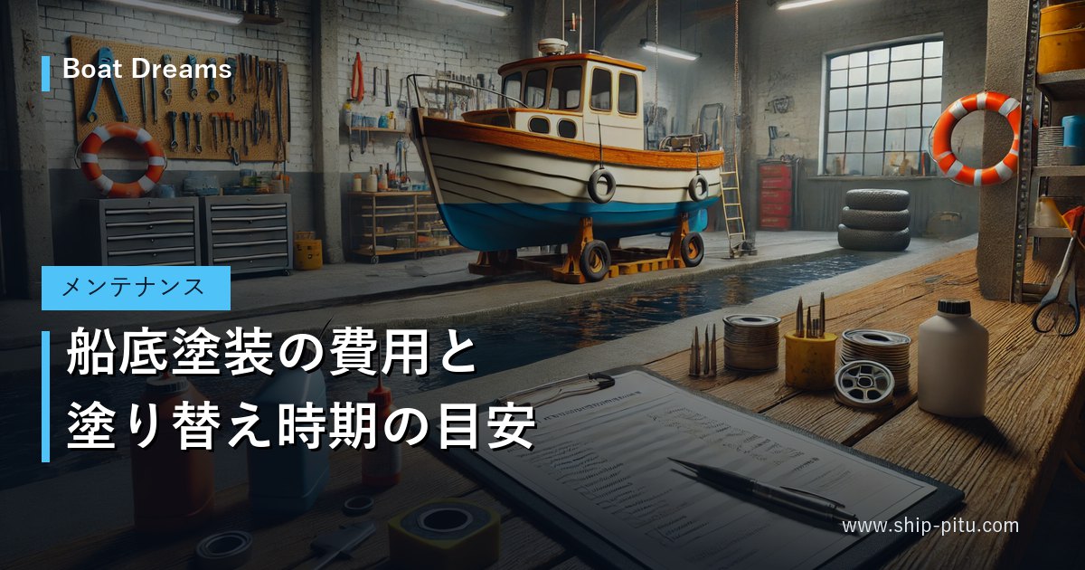 船台に上架され整備中の船と工具